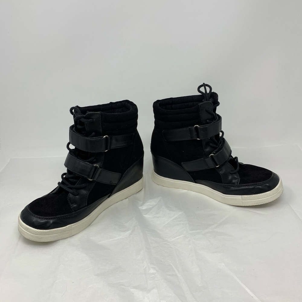 SOLD! Super Cute TORRID Black Wedge Sneakers! - Picture 3 of 5